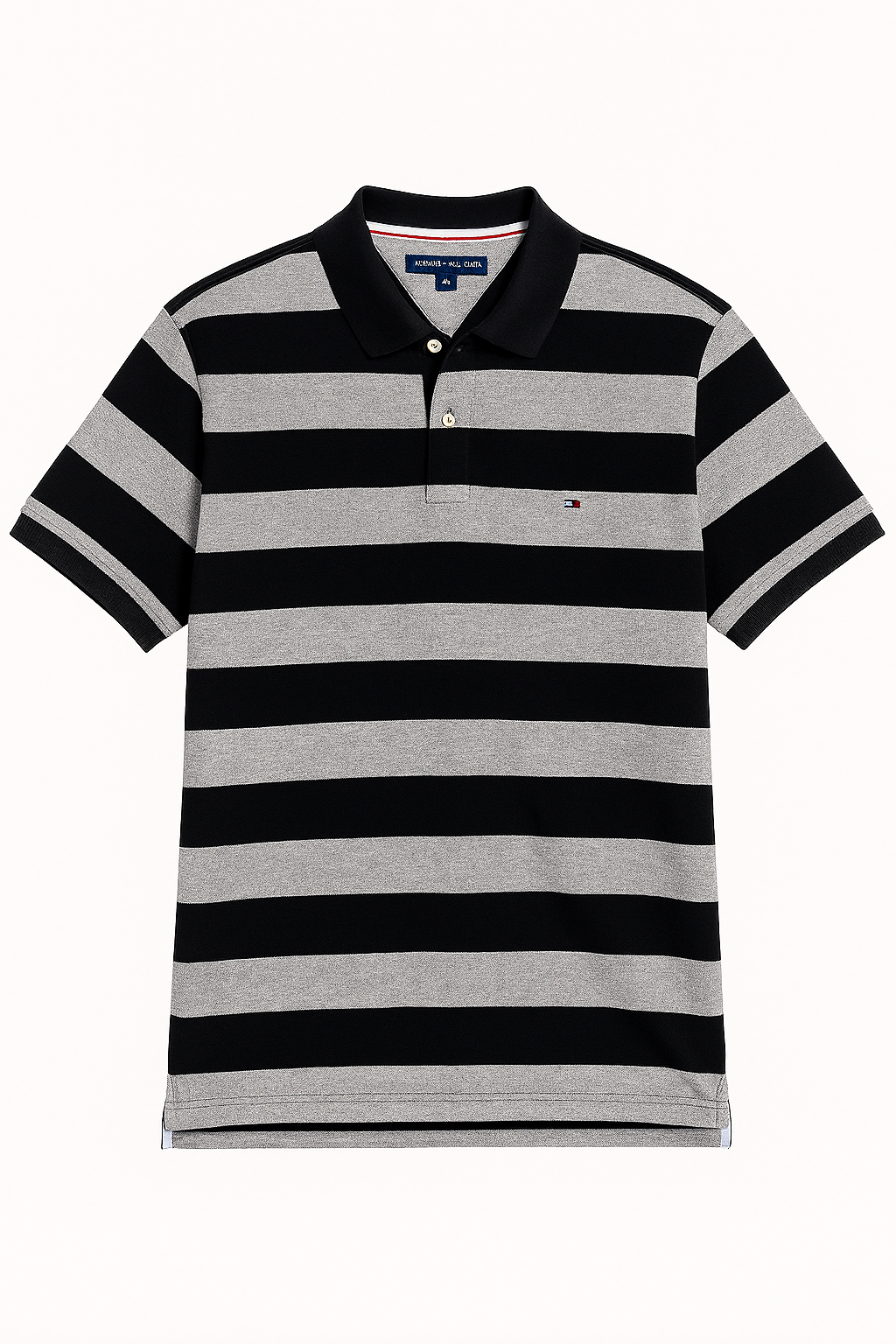 Polo Tommy Hilfiguer L Gris y Negro