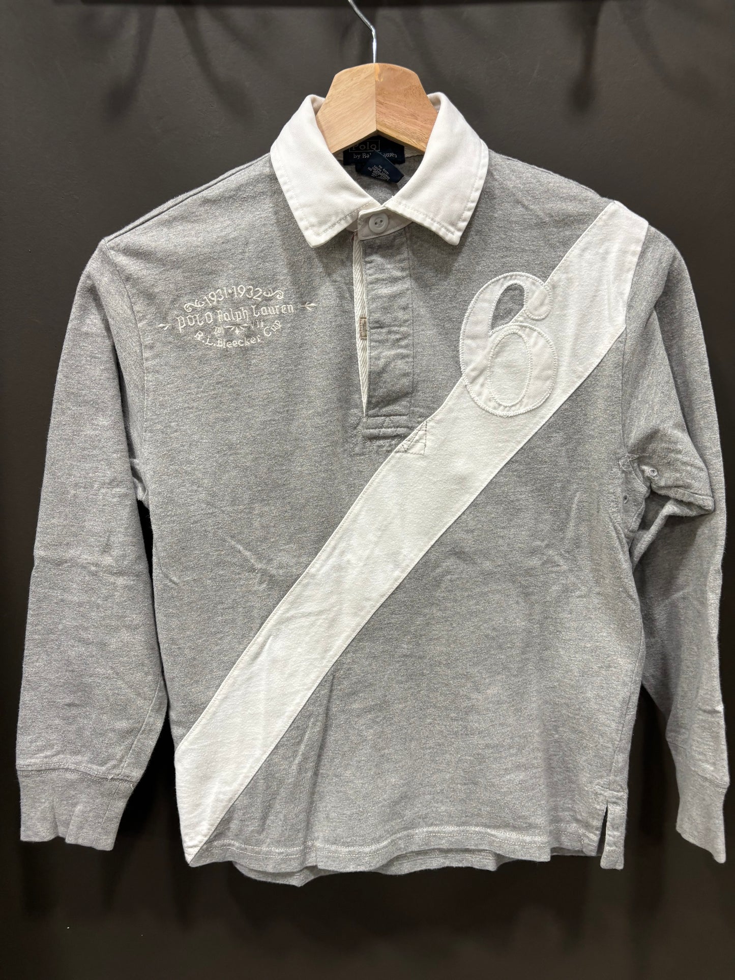 Polo Ralph Lauren 8 Años Gris y Blanco