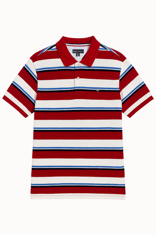 Polo Tommy Hilfiguer Rojo, Blanco y Azul XL