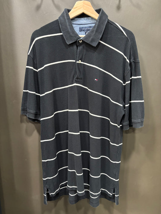 Polo Tommy Hilfiguer XL Negro y Blanco